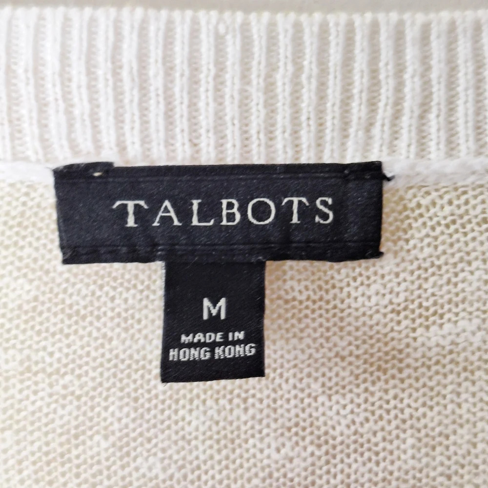 Talbots Sz M Pastel Tie-Dye Lightweight Linen Blend Long Sleeve Pullover Sweater - Picture 8 of 9